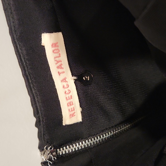 ⭕️ PRICE FIRM Rebecca Taylor Lamb Leather Panel Strapless Black Dress Size 2 - Picture 5 of 8